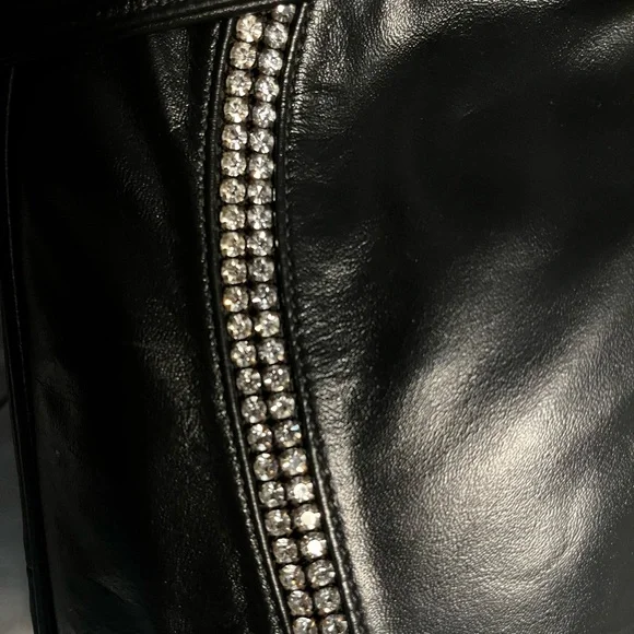 DAWLI Genuine Black Leather Handbag Purse bag LIKE NEW Gorgeous - Picture 6 of 10